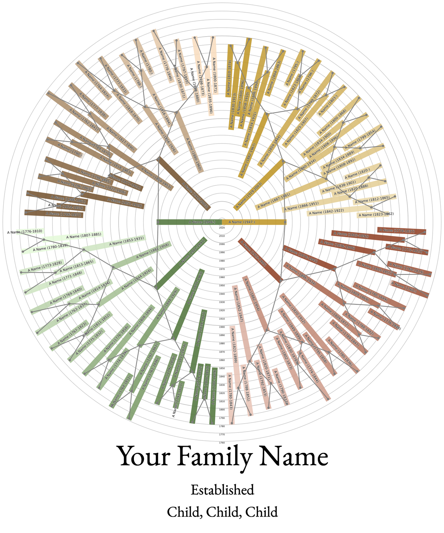 Sunburst Family Tree Print