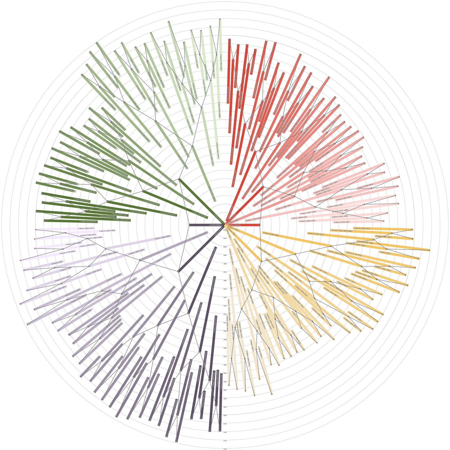 Sunburst Family Tree Print